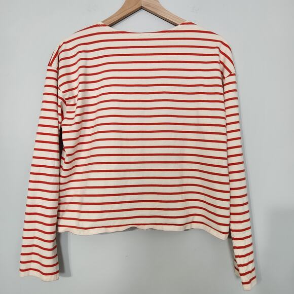 Kule Wavemade Stripe Organic Cotton Long Sleeve Tee Poppy, S - Picture 7 of 12